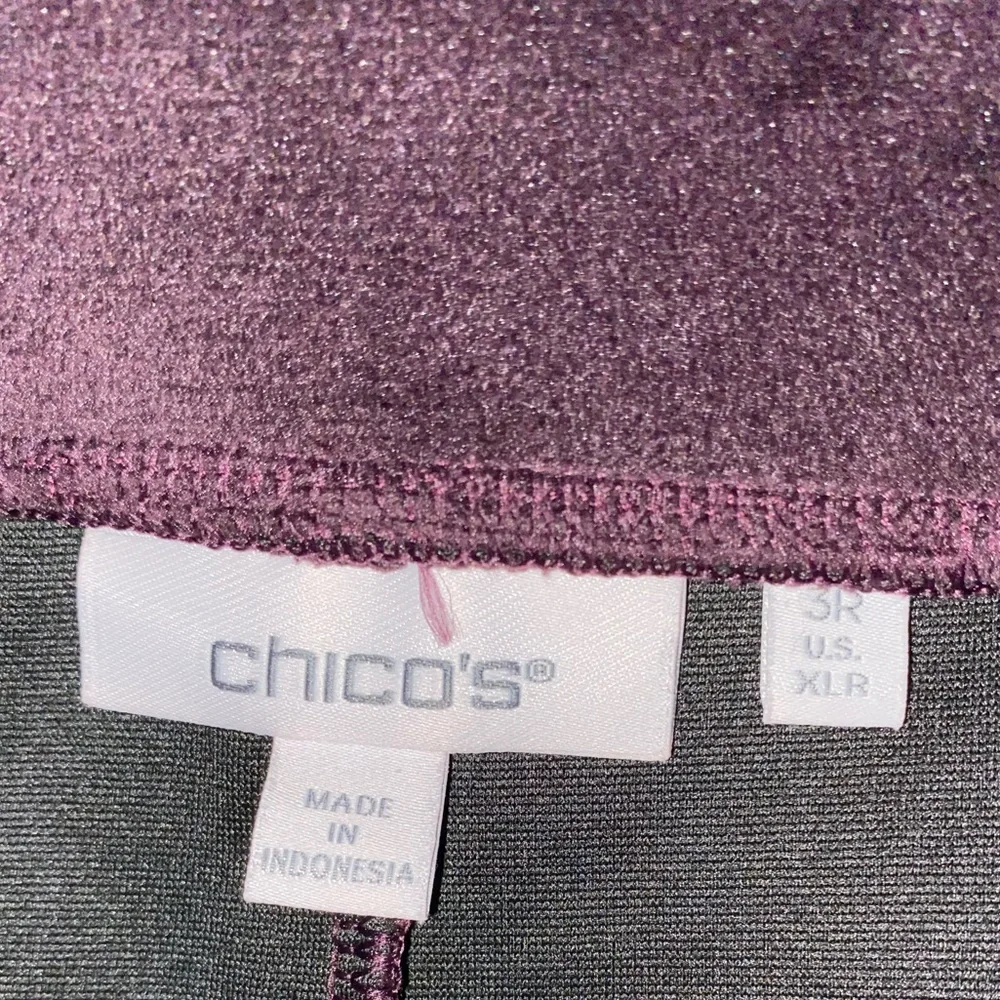 2 PC Chico’s Velour Plum Purple Half Zip Pullover & Ankle Pants Lounge SET